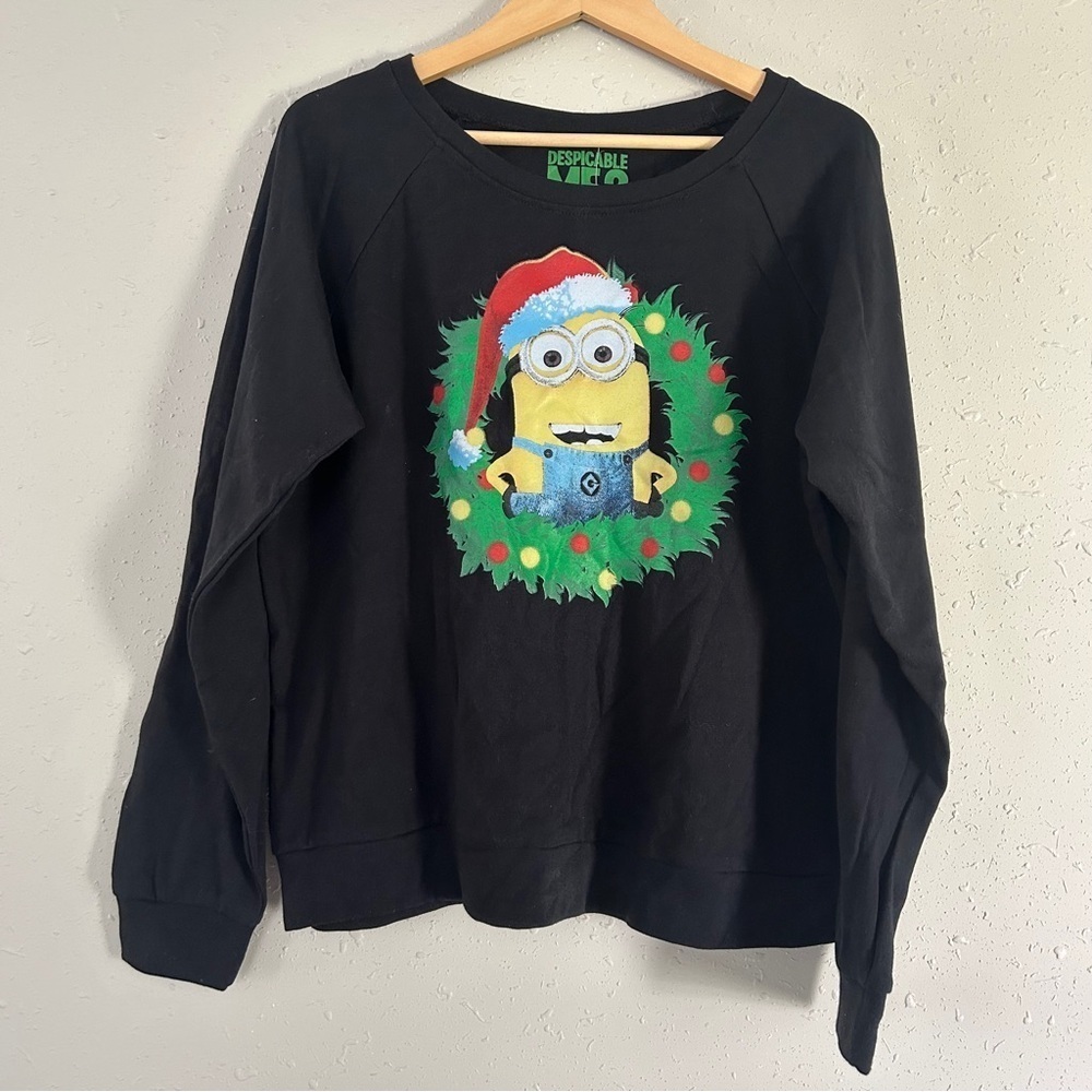 Universal Despicable Me 2 Black Minion Christmas Sweater Holiday Comfy Casual XL